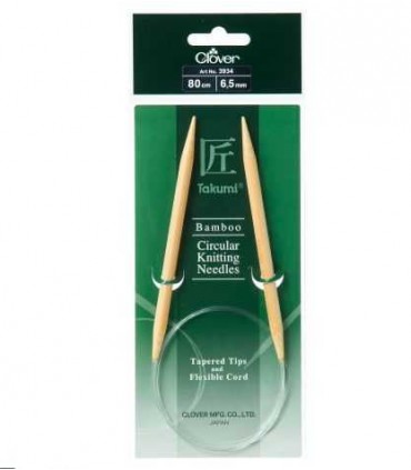CLOVER - Aiguilles tricot circulaires bambou  6,5mm