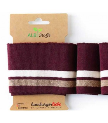 Bord-Côte Lurex Bordeaux Écru Or