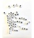 RICO DESIGN: Perles rondes Lettres noires fond Blanc