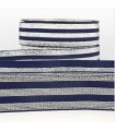 Élastique Rayé lurex Marine Argent 40mm