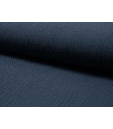 DOUBLE GAZE de coton BLEU NUIT