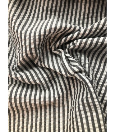 SEERSUCKER rayé noir et blanc