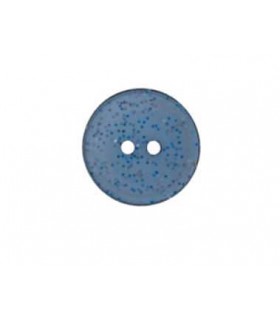 Bouton polyester à paillettes BLEU 11mm
