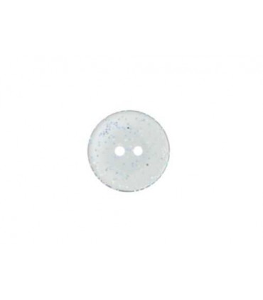 Bouton polyester à paillettes TRANSPARENT 11mm