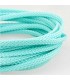 Cordon coton damier 6mm - Turquoise