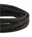 Cordon coton damier 6mm - Noir