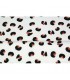 STENZO Popeline de coton blanche motifs Léopard noir et terracotta