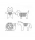 RICO DESIGN - Carton a broder (Chien, Chat, Cheval, Escargot)