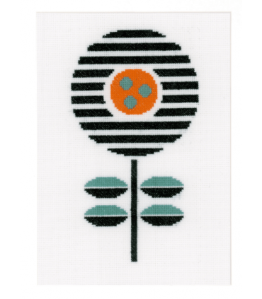 VERVACO kit à broder Point compté fleur abstraite orange