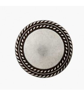 Bouton Metal sur pied 20mm ARGENT bord ciselé