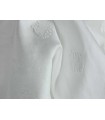 Popeline de Coton BLANCHE brodée de ronds