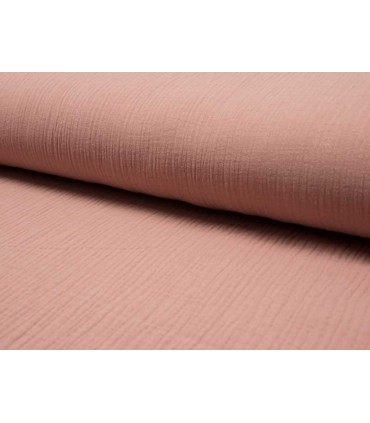DOUBLE GAZE de coton Vieux Rose Oeko tex