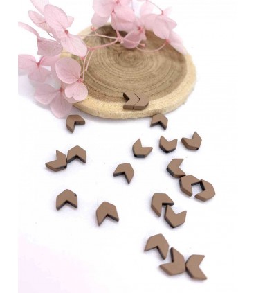 Perle Émaillée Chevron - CAFÉ