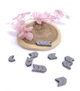 Perle Émaillée Chevron - GRIS