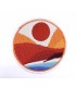 Thermocollant - Rond paysage Montagne Japonaise Couche de Soleil