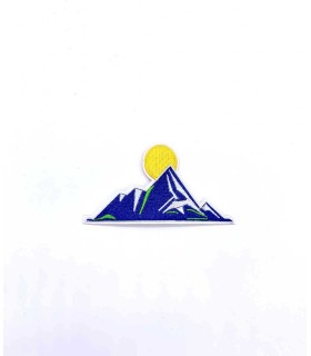 Thermocollant – Montagne bleu avec le soleil