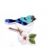 Thermocollant : Oiseau Bleu avec une Fleur rose