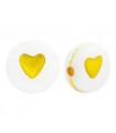 Perles lettres acryliques -Blanches cœur Doré