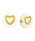 Perles lettres acryliques -Blanc cœur doré