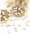 Kit : Perles lettres Alphabet acryliques - Blanc-doré