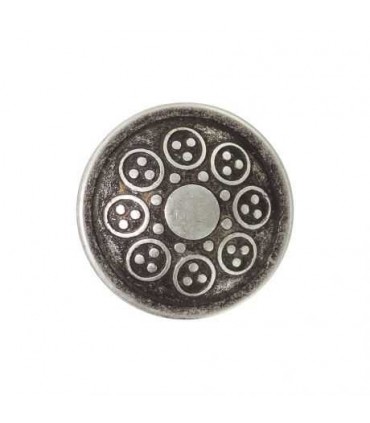 Bouton Métal Bombé à queue ARGENT 22mm