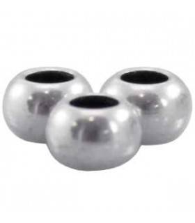 Perle :  Boule 5x3mm argenté antique