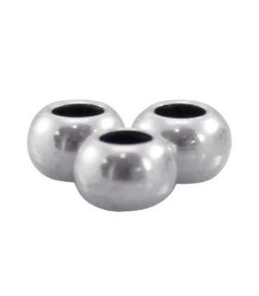 Perle :  Boule 5x3mm argenté antique