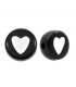 Perles lettres acryliques Coeur Noir - Blanc