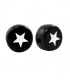 Perles lettres acryliques Étoile Noir - Blanc