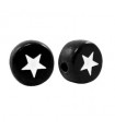 Perles lettres acryliques Étoile Noir - Blanc