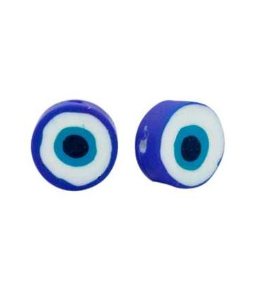 Perles en polymère Oeil porte Bleu foncé