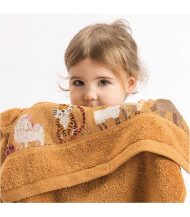 RICO DESIGN : Serviette de douche à broder 50*100 - MOUTARDE