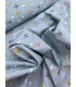 POPPY : Popeline de Coton BLEU CIEL imprimé BRUSHED FLY WITH ME oekotex