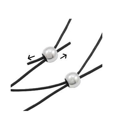 Perle stoppeur 6x4,7mm (Ø1.2mm) Argenté en acier inox