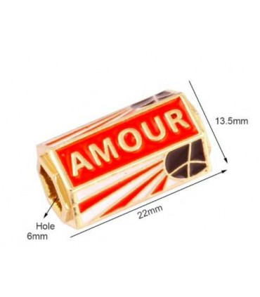 Perle Gros Locket AMOUR - CORAIL