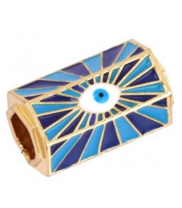 Perle Gros Locket OEIL - BLEU