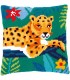 VERCACO : Kit coussin point de croix LÉOPARD