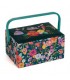 Boite à couture rectangulaire VERT à Fleurs