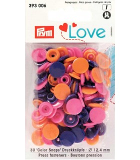 PRYM : Pressions Love ROSE, ORANGE, VIOLET