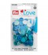 PRYM : Pressions Love TURQUOISE, LAGON, BLEU