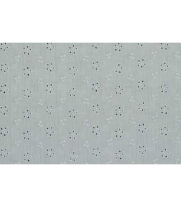 DOUBLE GAZE de coton Brodée - GRIS SOURIS