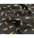 Viscose NOIR motif toucan