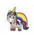 Thermocollant - Licorne grise avec un arc en ciel