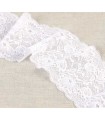 DENTELLE ÉLASTIQUE à FLEURS 10,2cm - BLANC