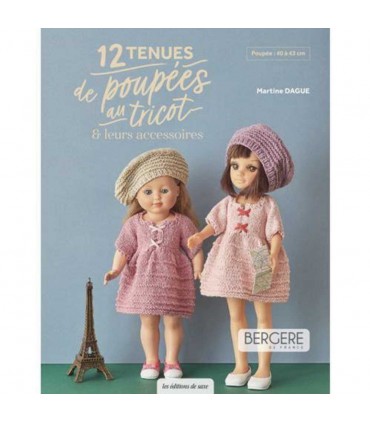 12 Tenues de poupées au tricot &amp; leurs accessoires
