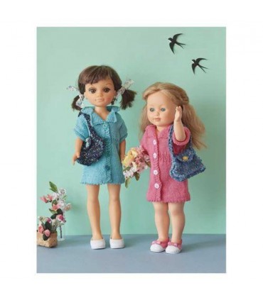 12 Tenues de poupées au tricot &amp; leurs accessoires