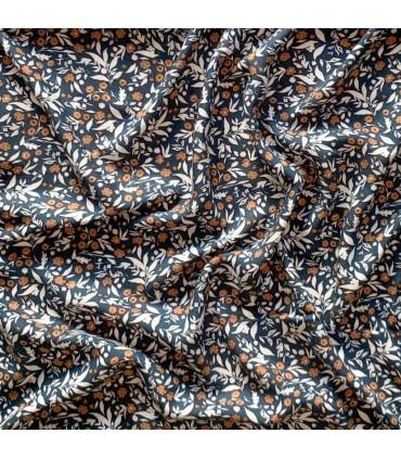 Viscose Fleurie Cassonade sur fond NUIT