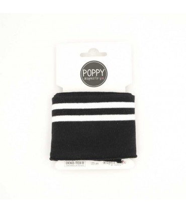 POPPY : Bord Cote Rayé NOIR