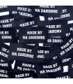 Étiquette tissée à coudre : Made by ma daronne - Noir et blanc