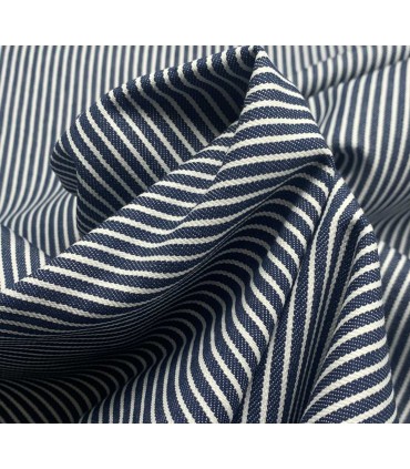 Toile canvas / Jeans Rayures - BLEU